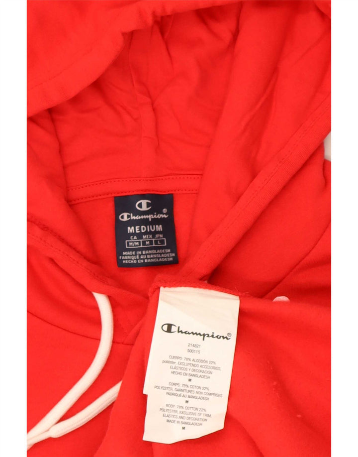 Maglione con cappuccio grafico da uomo Champion in cotone a righe rosse medie
