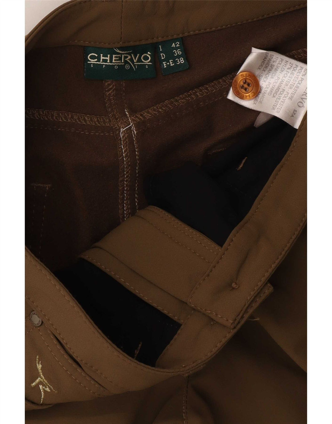 Pantaloni casual bootcut da donna Chervo IT 42 medio W28 L32 poliestere beige