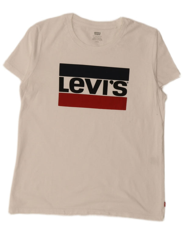T-shirt grafica da donna Levi's Top UK 14 Medium White