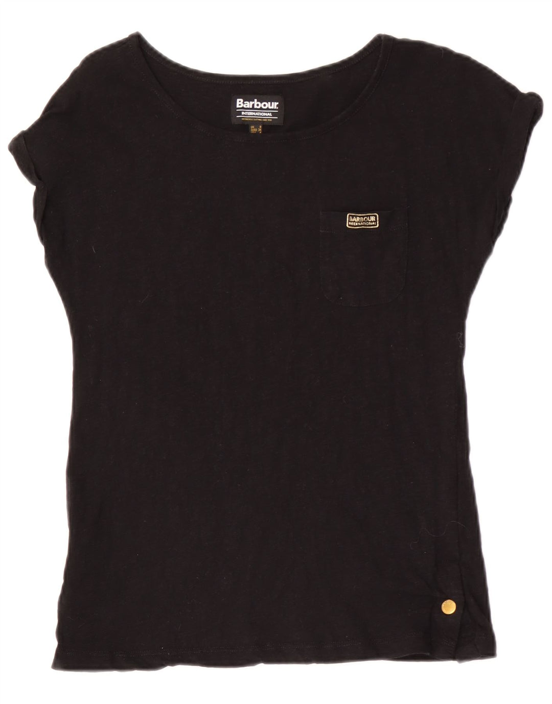 T-shirt da donna Barbour Top UK 8 piccola in cotone nero