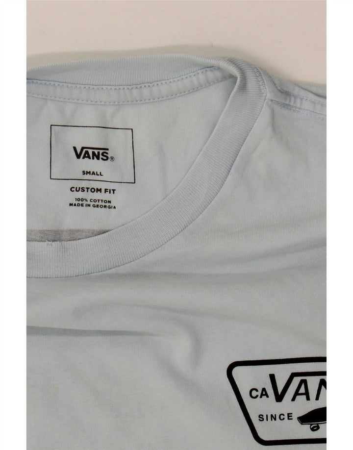 T-shirt grafica personalizzata da uomo Vans Top piccola in cotone blu