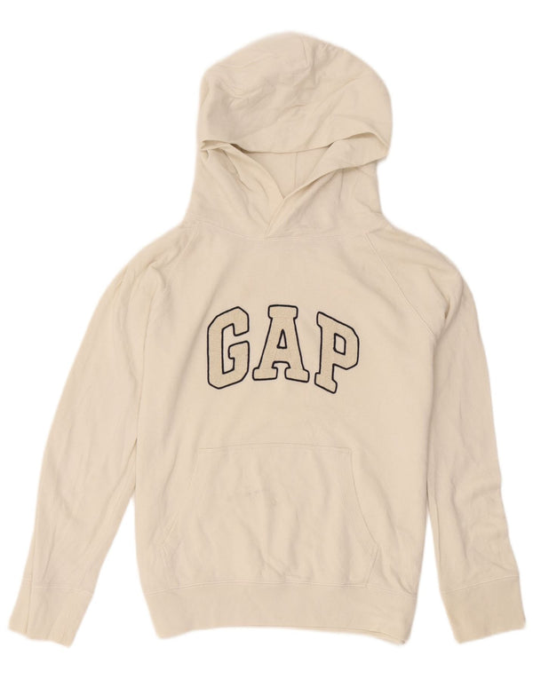 Gap Felpa con cappuccio oversize con grafica da donna UK 10 Small Cotone bianco