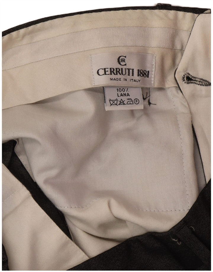 Pantaloni da abito da uomo con pegging CERRUTI 1881 IT 50 Large W32 L30 Grigio Classico