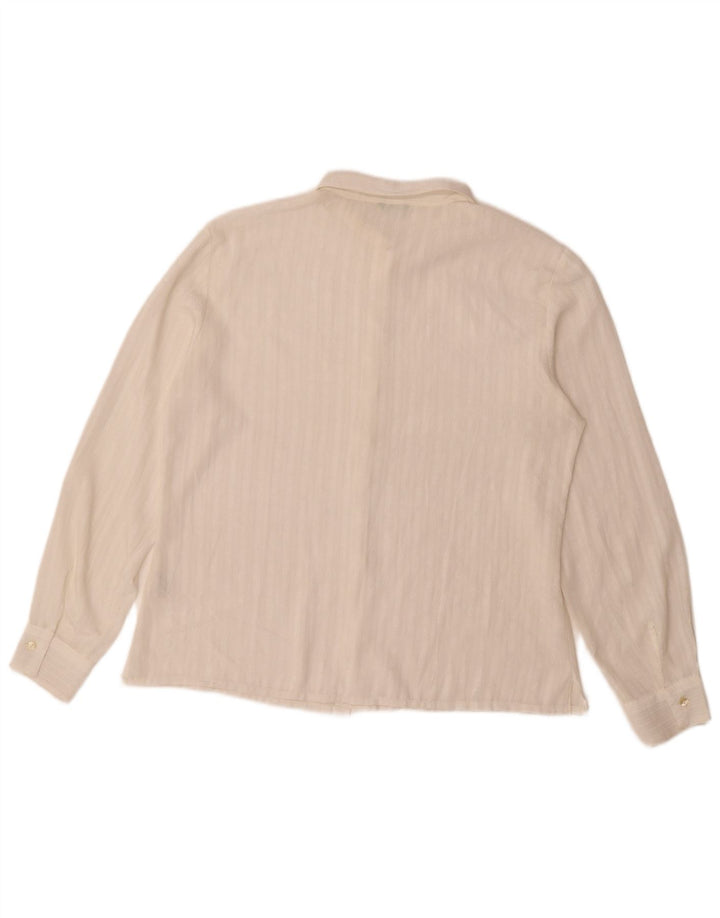 Camicetta da donna Benetton UK 16 Poliestere a righe bianche grandi