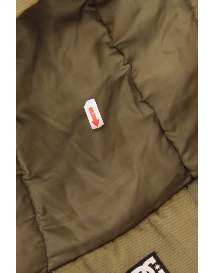 Giacca parka con cappuccio da uomo DC UK 36 piccola in cotone kaki