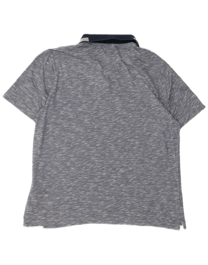 Polo da uomo Ted Baker taglia 4 grande in cotone screziato blu navy