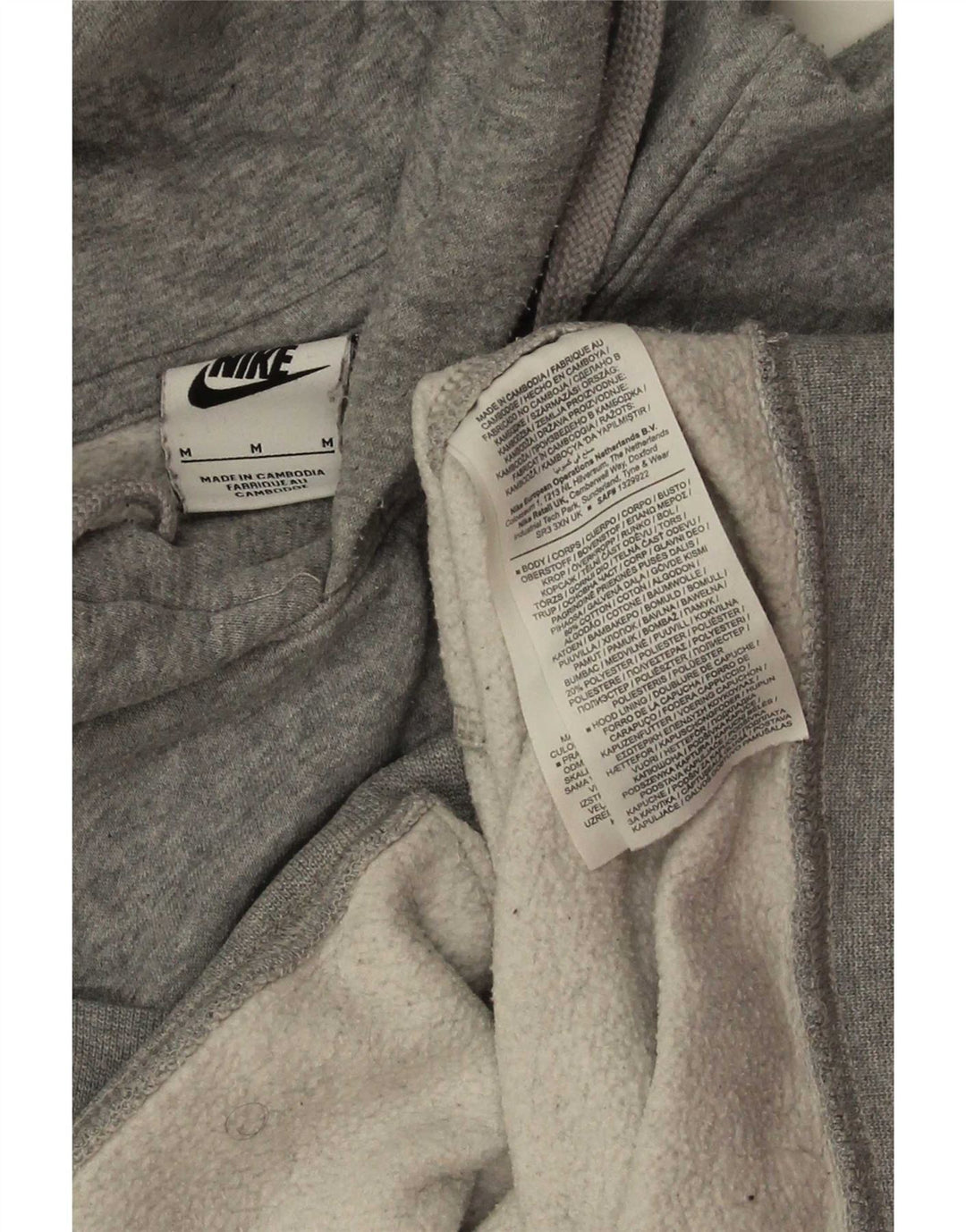 Felpa con cappuccio da uomo Nike in cotone mélange grigio medio