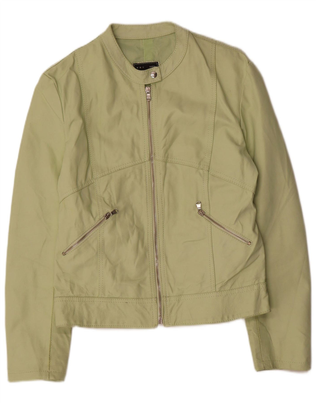 Giacca in pelle corta da donna Sasch UK 18 XL in pelle verde