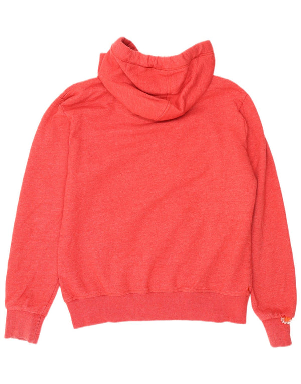 Maglione con cappuccio e zip da uomo Superdry 2XL in cotone rosso