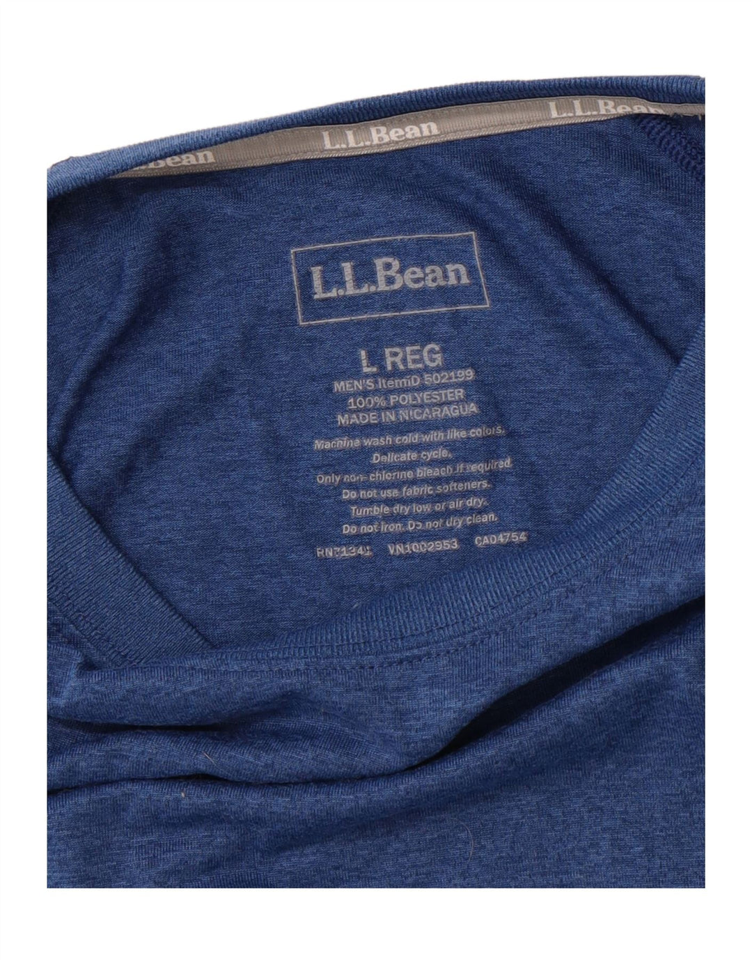 L.L.BEAN Mens Top Long Sleeve Large Blue Polyester