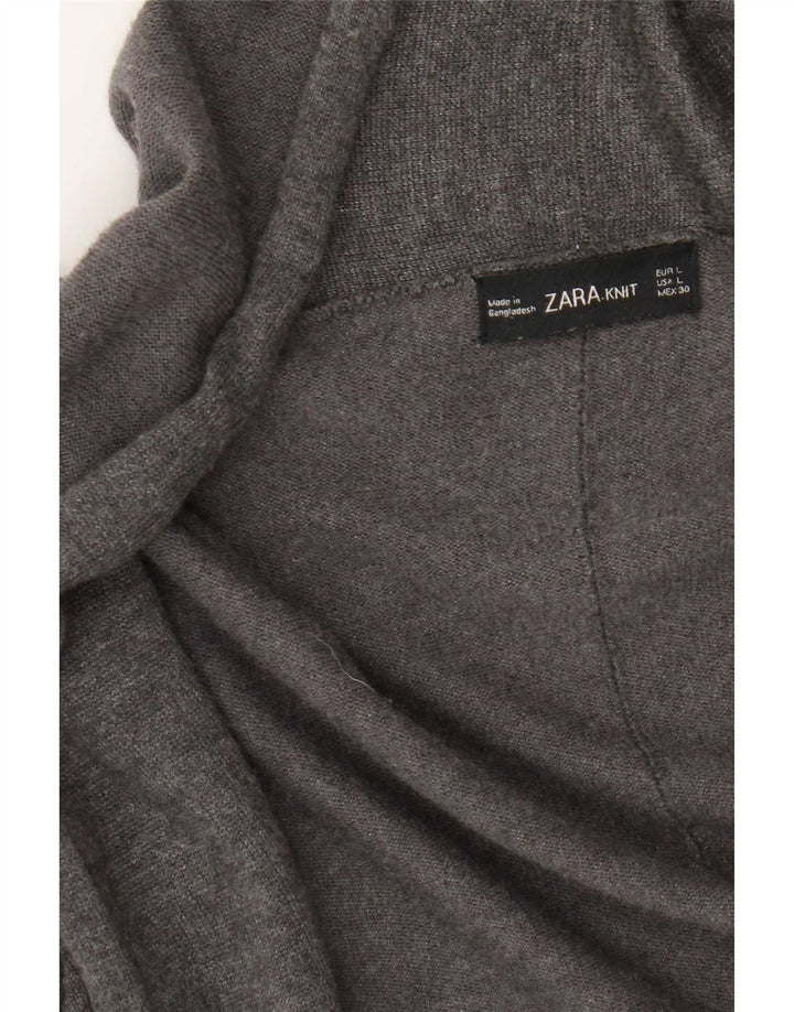 Maglione cardigan aperto da donna Zara UK 14 grande grigio