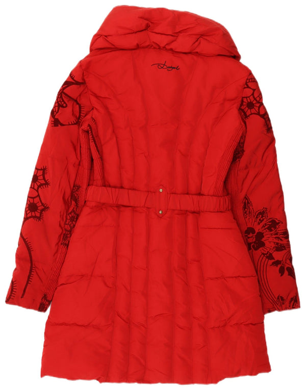 Cappotto imbottito da donna Desigual EU 36 piccolo poliestere floreale rosso