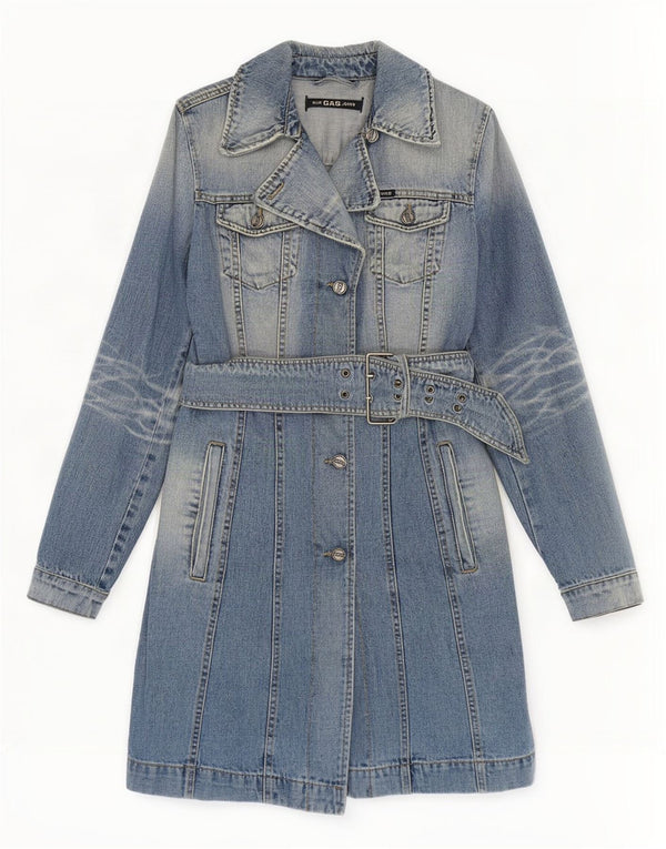 Cappotto in denim da donna Gas UK 10 piccolo cotone blu