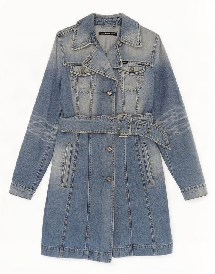 Cappotto in denim da donna Gas UK 10 piccolo cotone blu