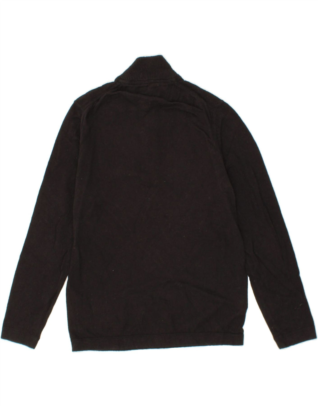 EDDIE BAUER Mens Zip Neck Jumper Sweater Small Black Cotton Vintage Eddie Bauer and Second-Hand Eddie Bauer from Messina Hembry 