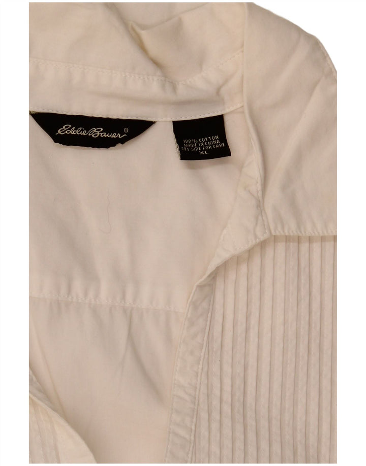 Camicia pullover da donna Eddie Bauer UK 18 XL cotone bianco