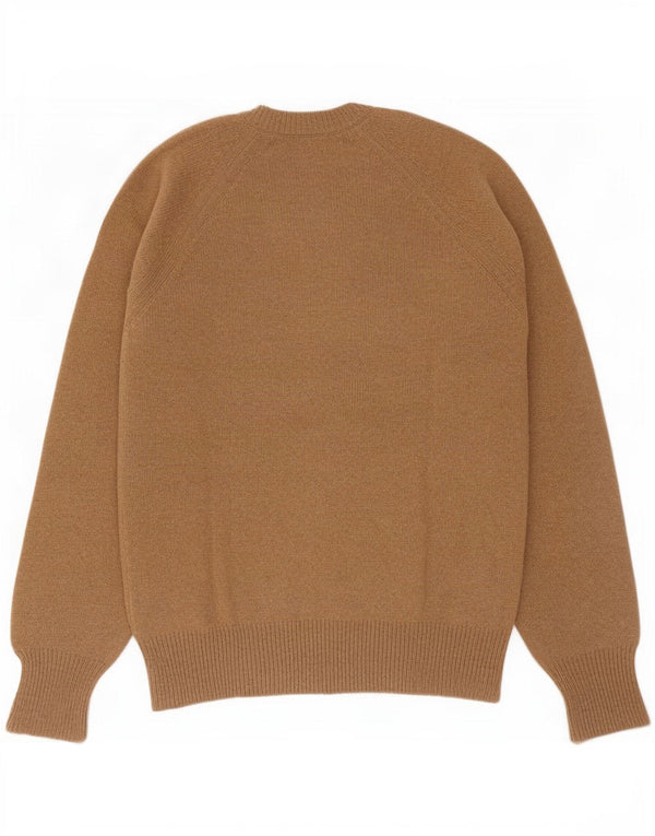 Maglione vintage da uomo con scollo a V IT 52 grande marrone