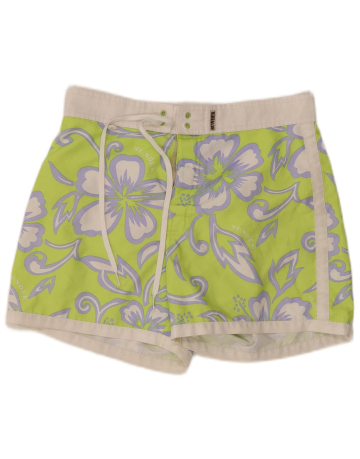 Pantaloncini da bagno da uomo SUNDEK piccoli in poliestere floreale verde