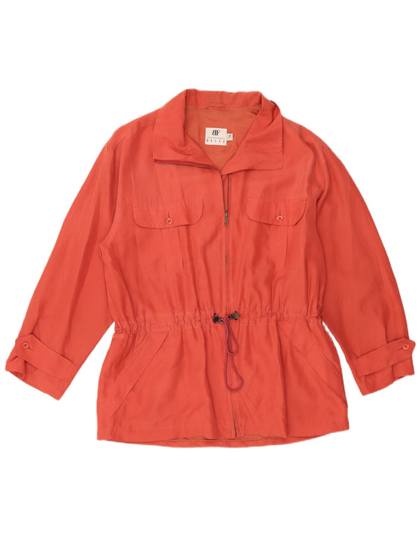 Belfe Womens Utility Jacket IT 48 XL Orange Silk
