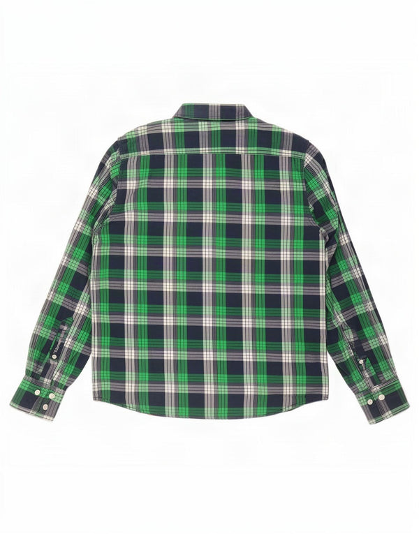Camicia da uomo slim fit Superdry XL in cotone scozzese verde