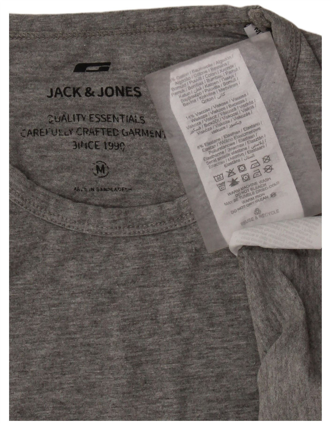 JACK & JONES T-shirt da uomo Top in cotone mélange grigio medio