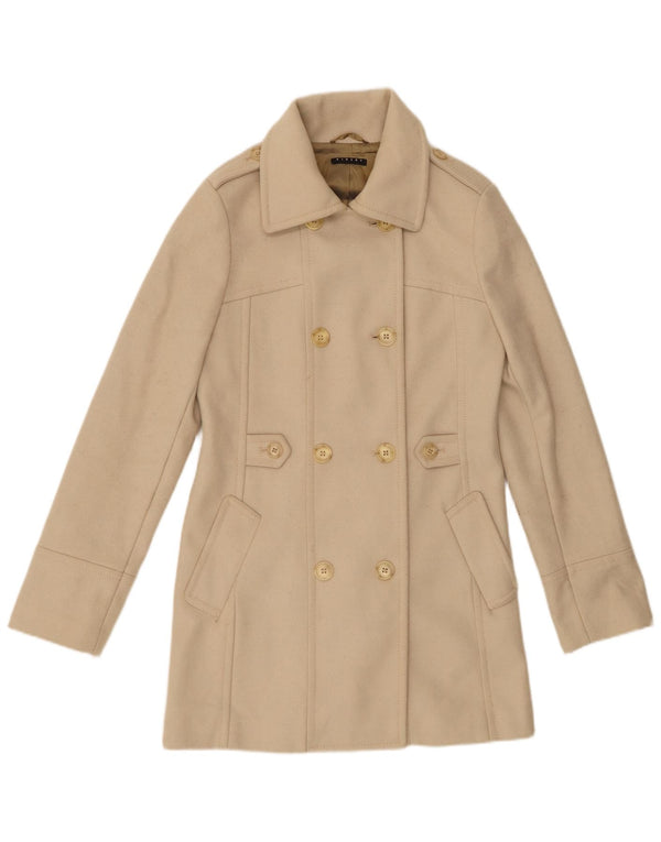 Cappotto Doppiopetto Donna Sisley IT 40 Small Beige Lana