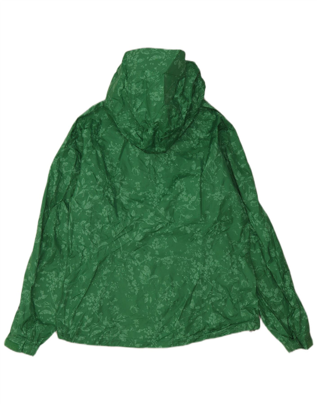 Giacca antipioggia con cappuccio da donna EDDIE BAUER UK 14 Nylon floreale verde medio