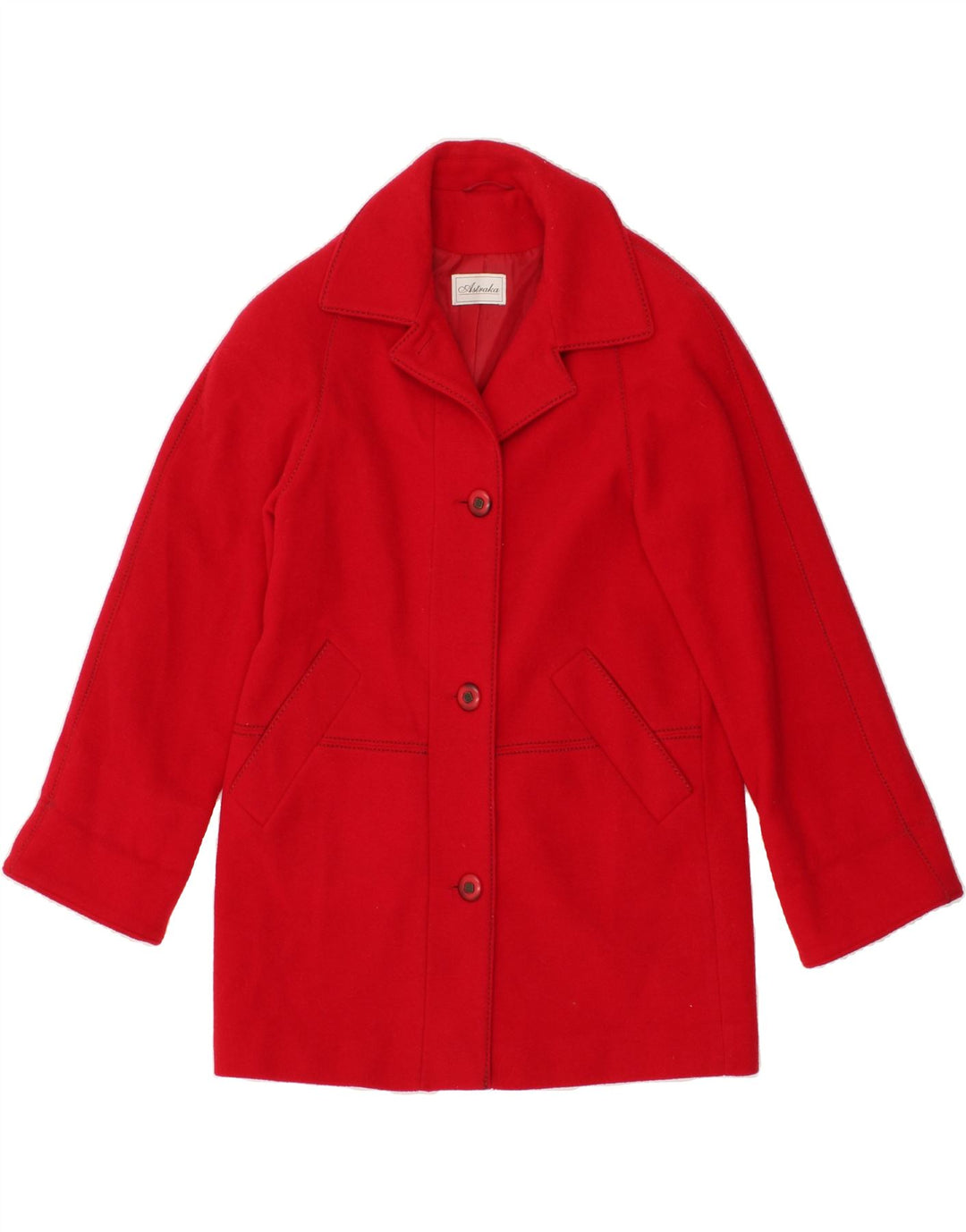 VINTAGE Womens Overcoat UK 10 Small Red Wool Vintage Vintage and Second-Hand Vintage from Messina Hembry 