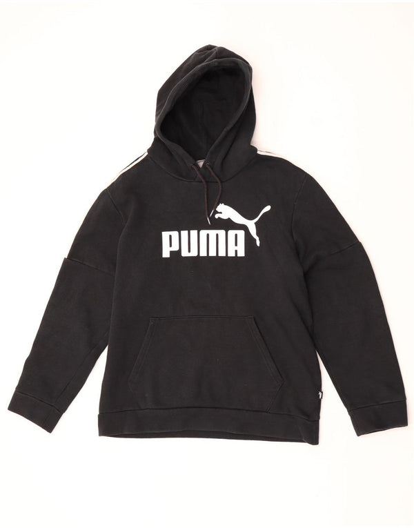 Felpa con cappuccio grafica da uomo Puma, cotone nero medio