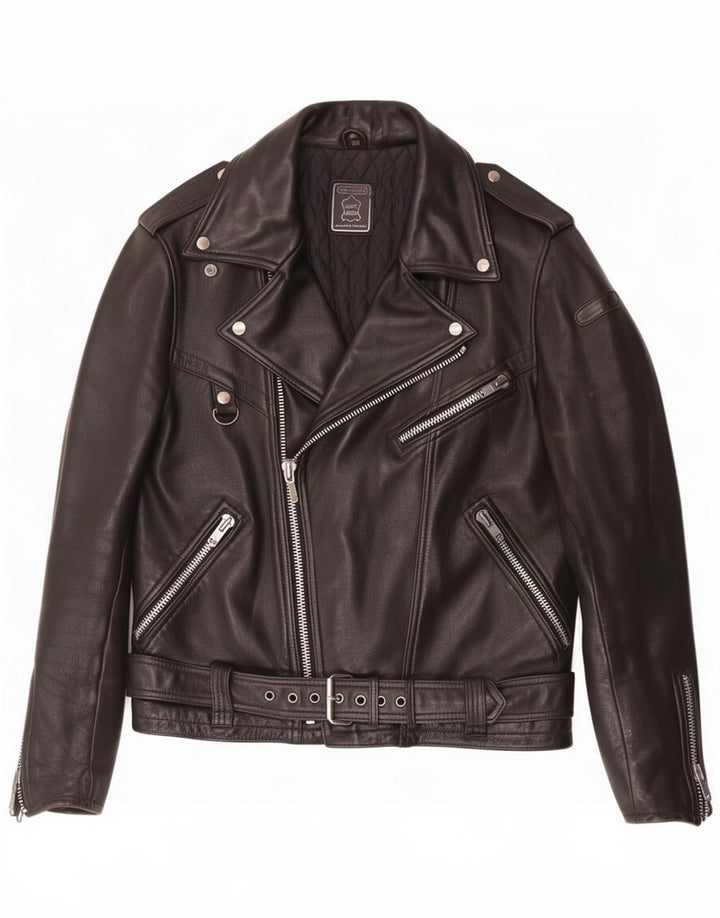 Giacca da motociclista in pelle da uomo Hein Gericke taglia 54 XL nera