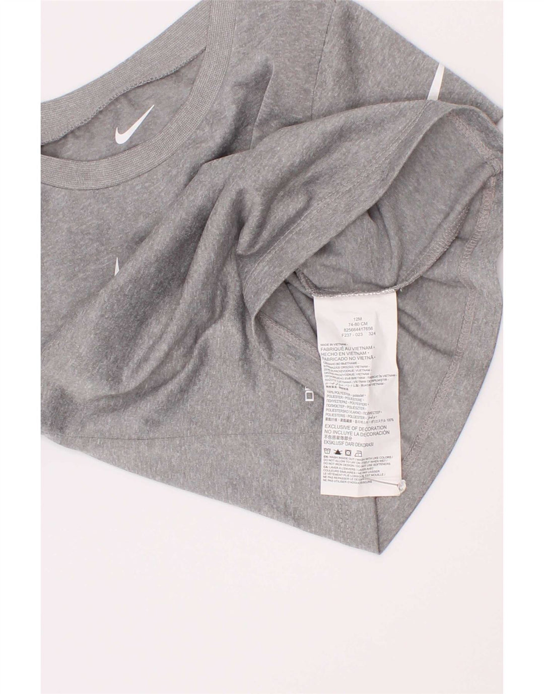Maglietta Nike Dri Fit Graphic per neonati e bambini 9-12 mesi in poliestere grigio