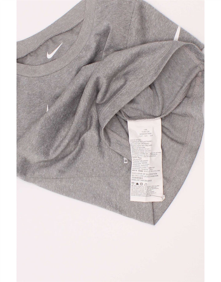 Maglietta Nike Dri Fit Graphic per neonati e bambini 9-12 mesi in poliestere grigio