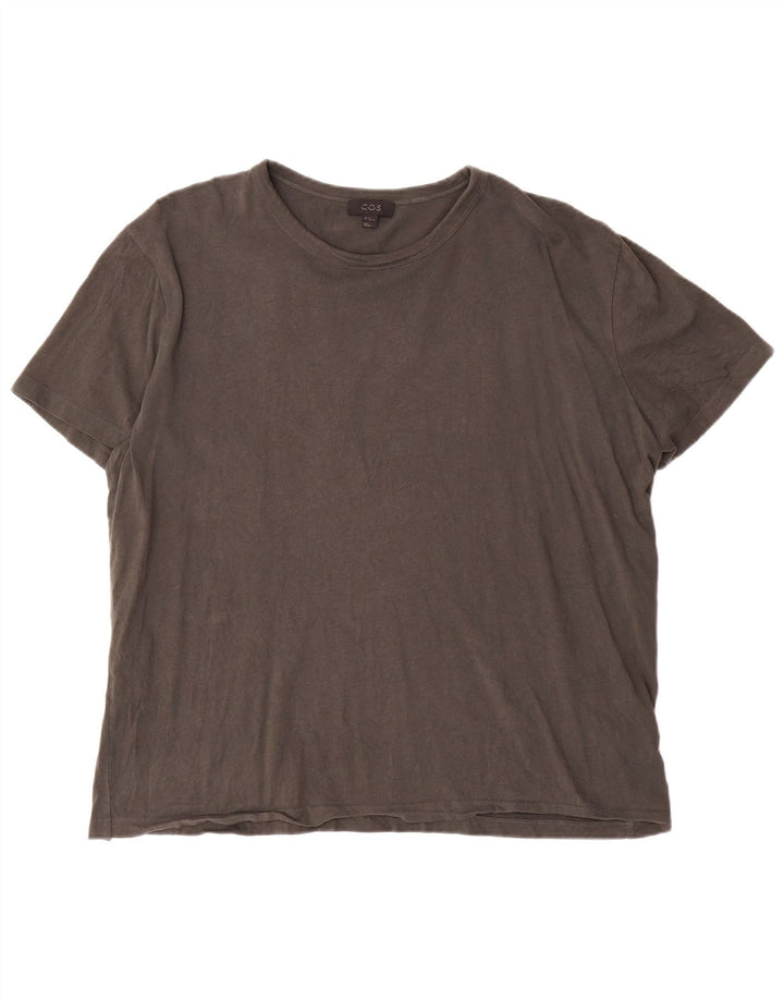 T-shirt da uomo Cos Top XL in cotone grigio