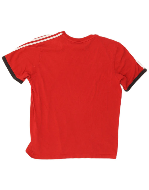 T-shirt da uomo Adidas Top Large rossa in cotone color block