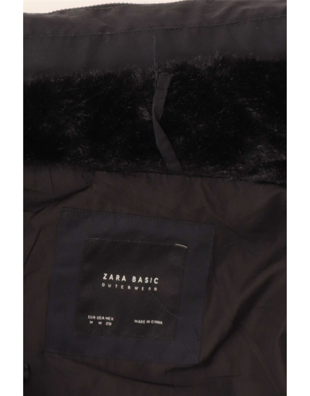 Giacca imbottita da donna Zara UK 12 media blu navy in poliestere