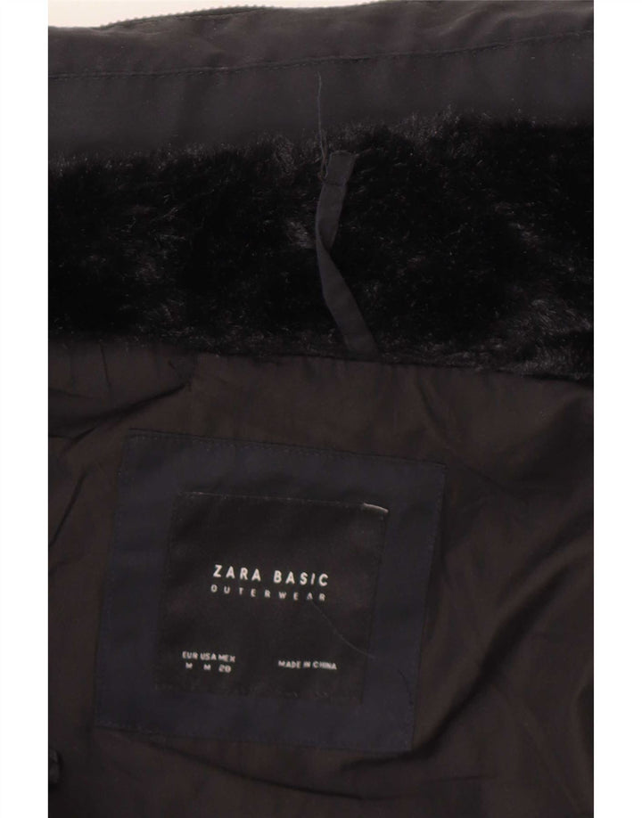 Giacca imbottita da donna Zara UK 12 media blu navy in poliestere