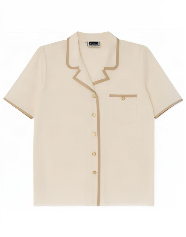 Camicetta da donna a maniche corte Luisa Spagnoli IT 46 Large Poliestere bianco