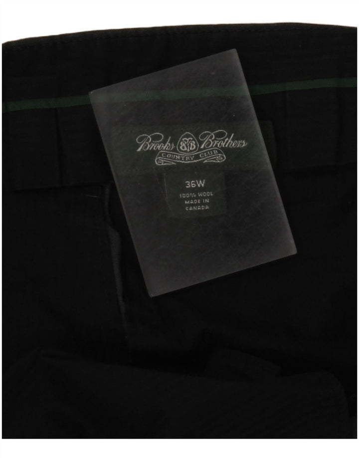 BROOKS BROTHERS Pantaloni da abito dritti da uomo W36 L30 Lana grigia