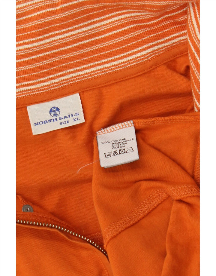 Giacca da ginnastica da uomo con grafica North Sails XL in cotone arancione nautico