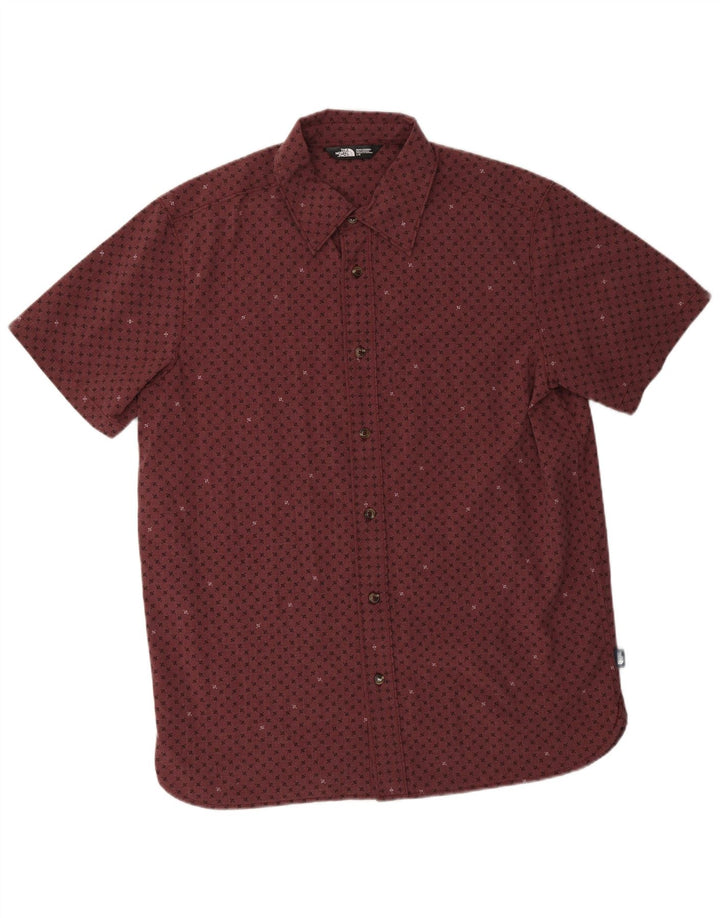 THE NORTH FACE Camicia a maniche corte da uomo Grande poliestere geometrico bordeaux