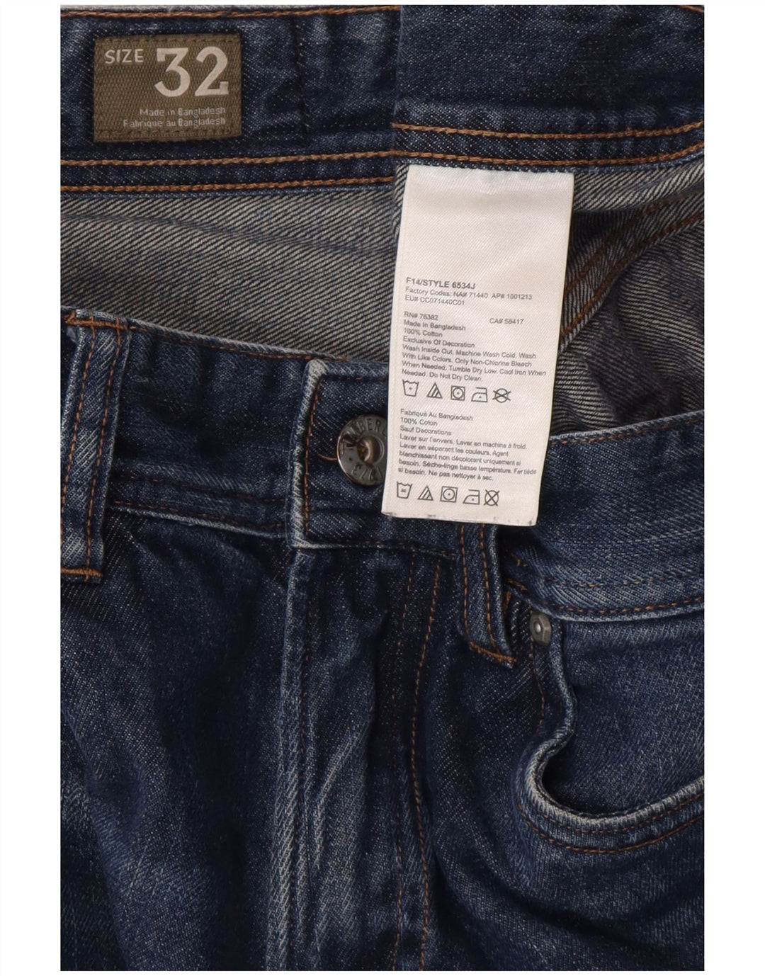 Jeans dritti da uomo TIMBERLAND W32 L29 cotone blu