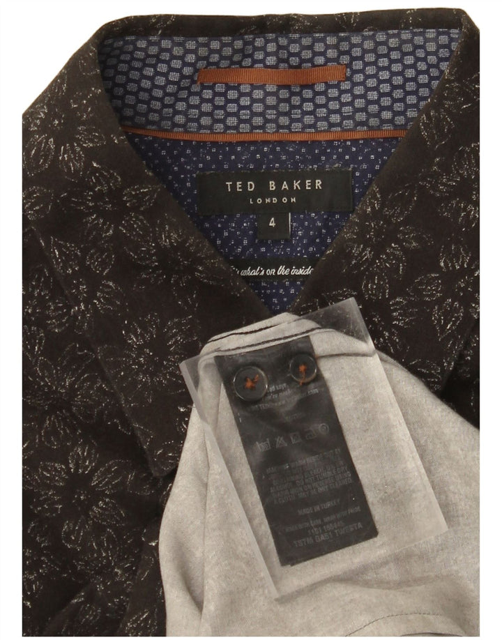 Camicia da uomo TED BAKER taglia 4 grande cotone floreale nero