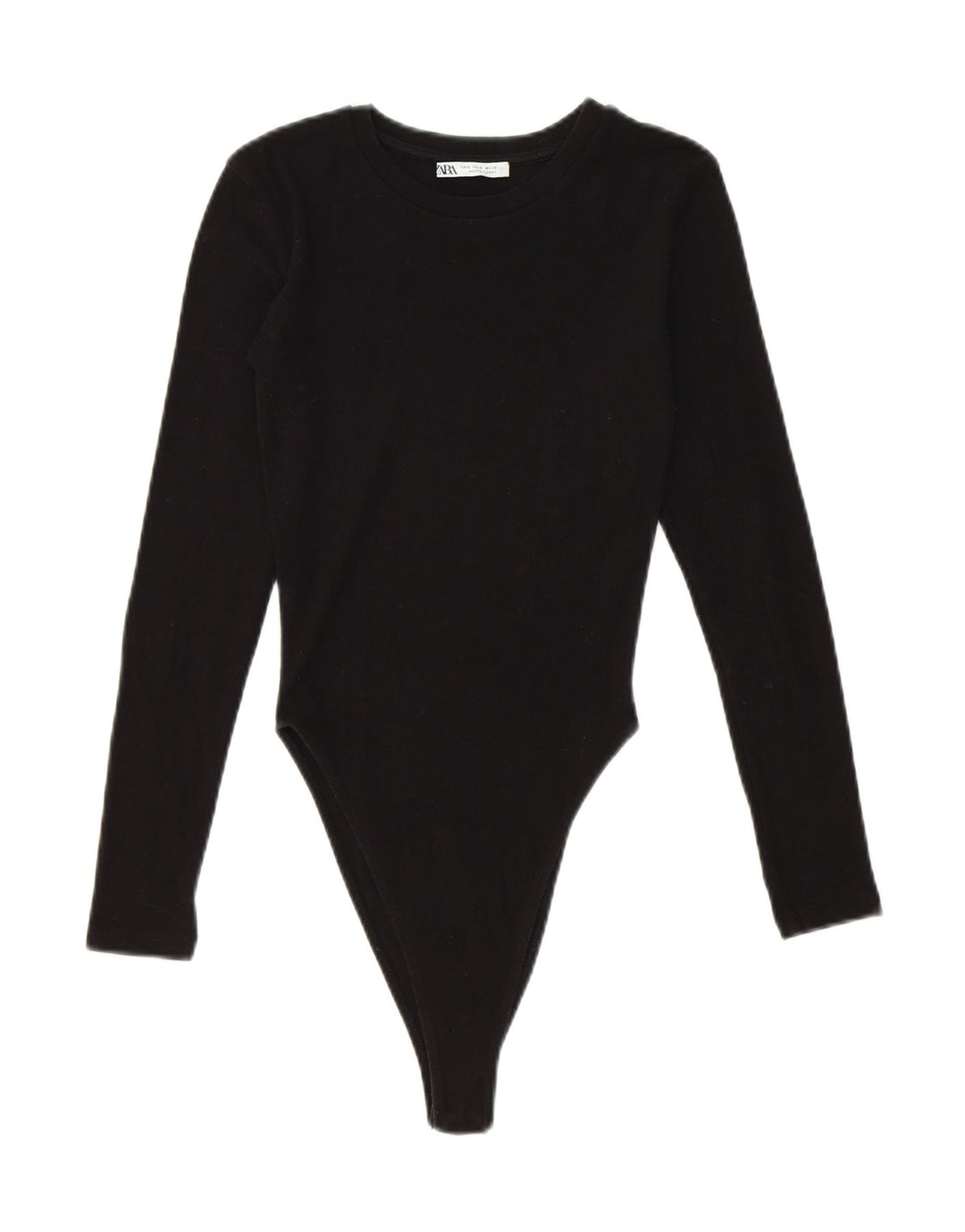ZARA Womens Long Sleeve Bodysuit UK 8 Small Black Vintage Zara and Second-Hand Zara from Messina Hembry 