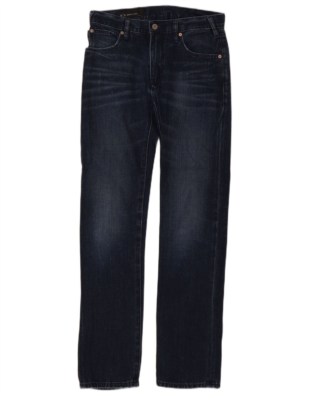 Jeans dritti da donna Armani Exchange W28 L32 cotone blu navy