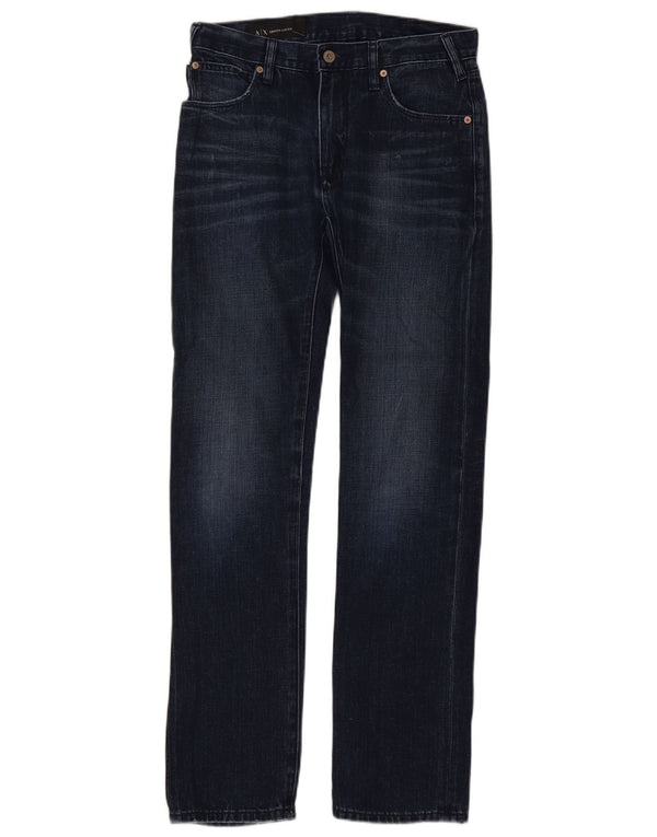 Jeans dritti da donna Armani Exchange W28 L32 cotone blu navy