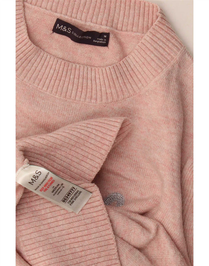 Maglione maglione girocollo con grafica da donna Marks & Spencer UK 14 Rosa medio