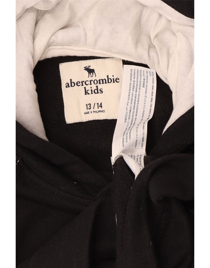 Maglione con cappuccio da bambino ABERCROMBIE & FITCH 13-14 anni Poliestere mélange nero