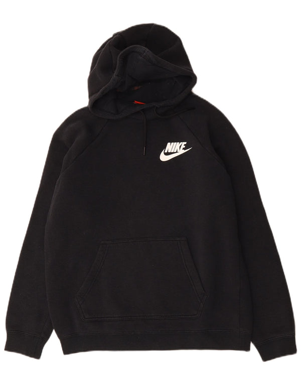 Nike Womens Oversized Hoodie Jumper UK 10 Small Black Cotton