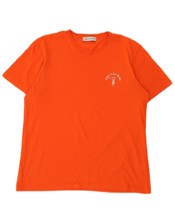T-shirt grafica da uomo Trussardi Top XL in cotone arancione