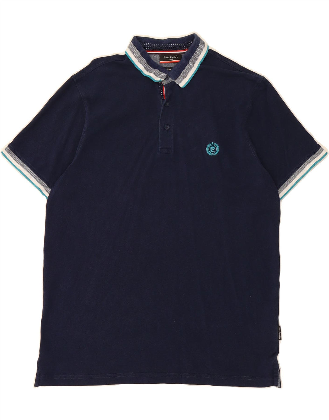 PIERRE CARDIN Mens Regular Fit Polo Shirt Medium Navy Blue Cotton Vintage Pierre Cardin and Second-Hand Pierre Cardin from Messina Hembry 